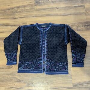 Vintage Dale Of Norway Extra Large 100% Wool Sweater Cardigan